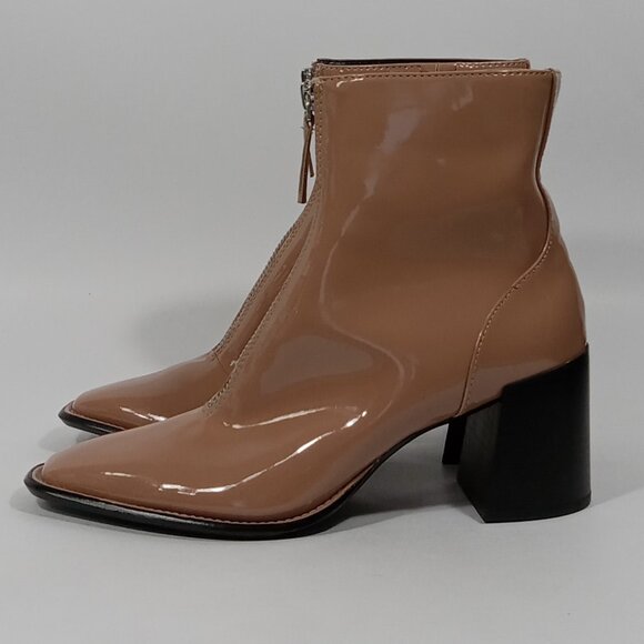 OPEN EDIT 'Chloe' Front Zip Carmel Color Tan Beige Boots Womens Size 7.5M - Picture 3 of 15